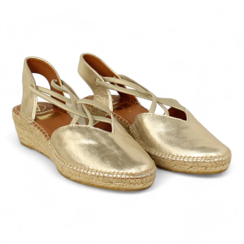 alpargata cuña yute con elasticos fabricada en españa