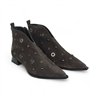 botin piel velour tacon 4 cm con ojetes metal