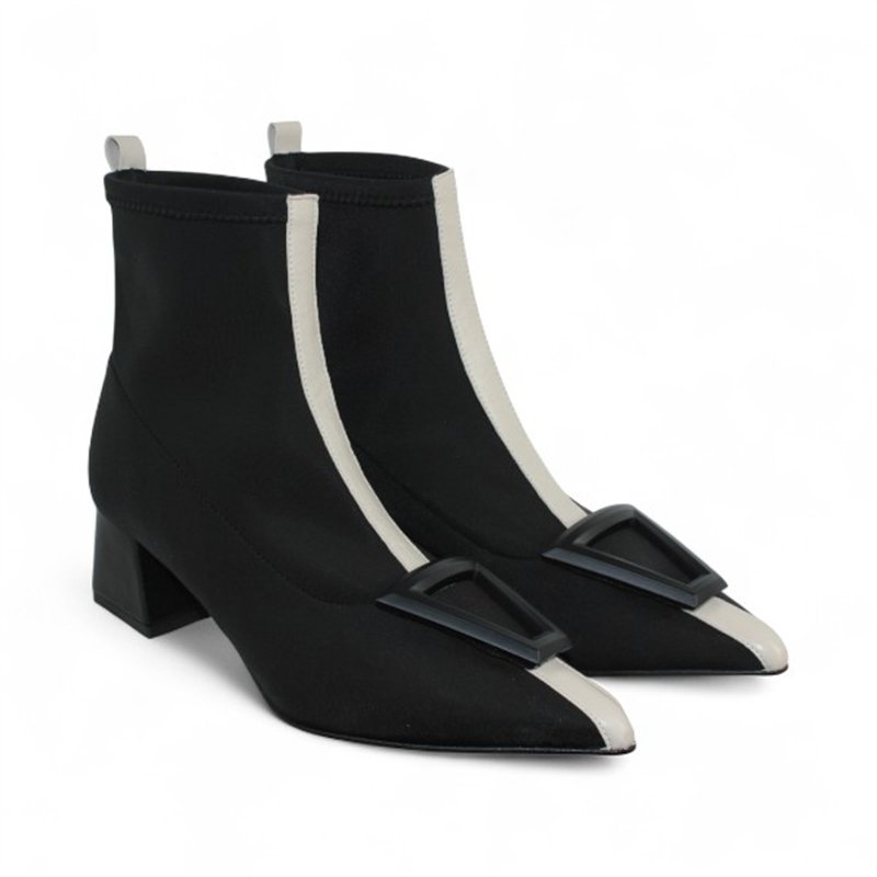 botin licra tacon 5 con aplique combinado