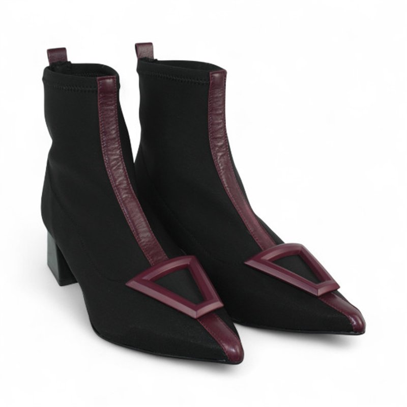 botin licra tacon 5 con aplique combinado