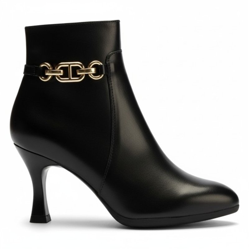 Pitillos botin cadena negro