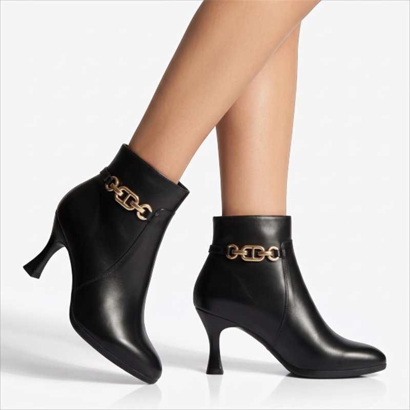 Pitillos botin cadena negro