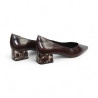 salon tacon 5 cm con tacon forrado fantasia con piso goma patin flexible