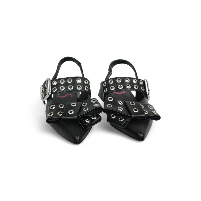 salon con tacon 3 cm abierto talon con lazo y pulsera