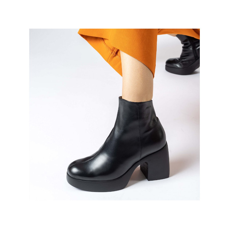 botin con piso y tacón bloque goma fabricado en españa