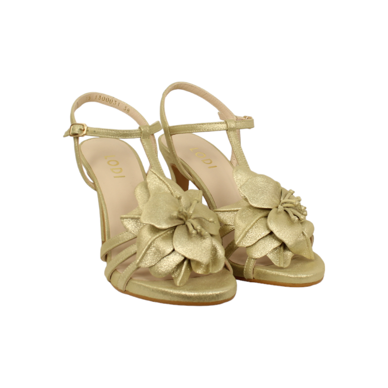 sandalia piel metalizada de lodi modelo ismani