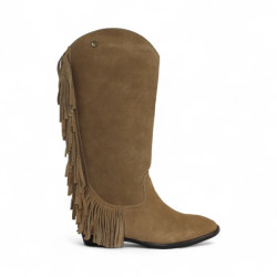 bota cowboy con flecos