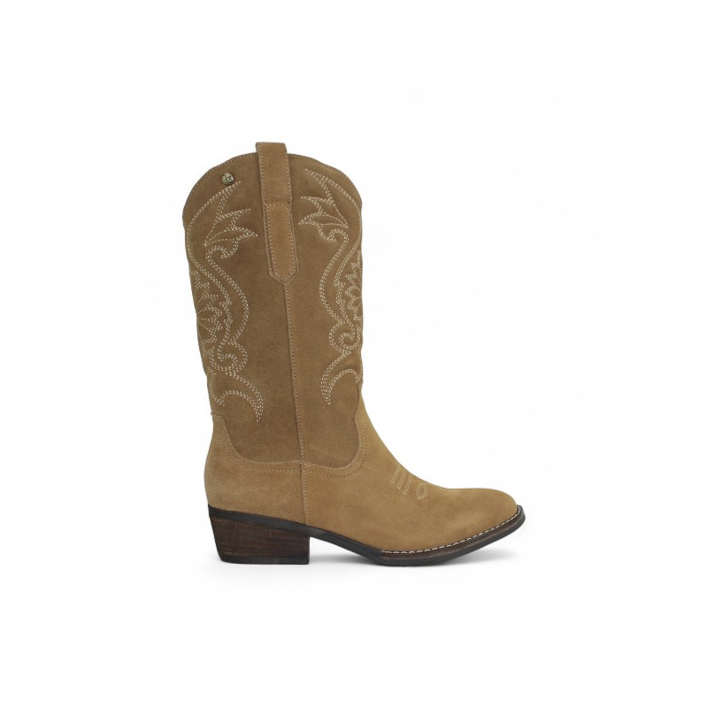 bota cowboy piel velour