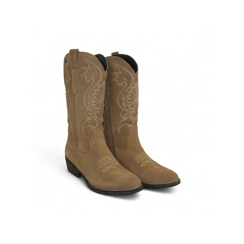 bota cowboy piel velour