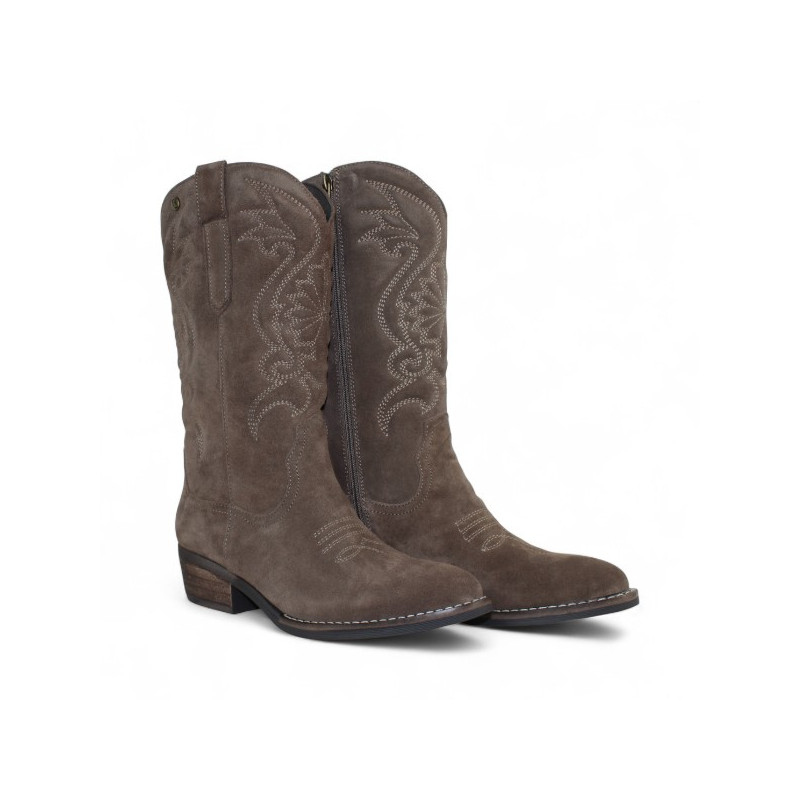 bota cowboy piel velour