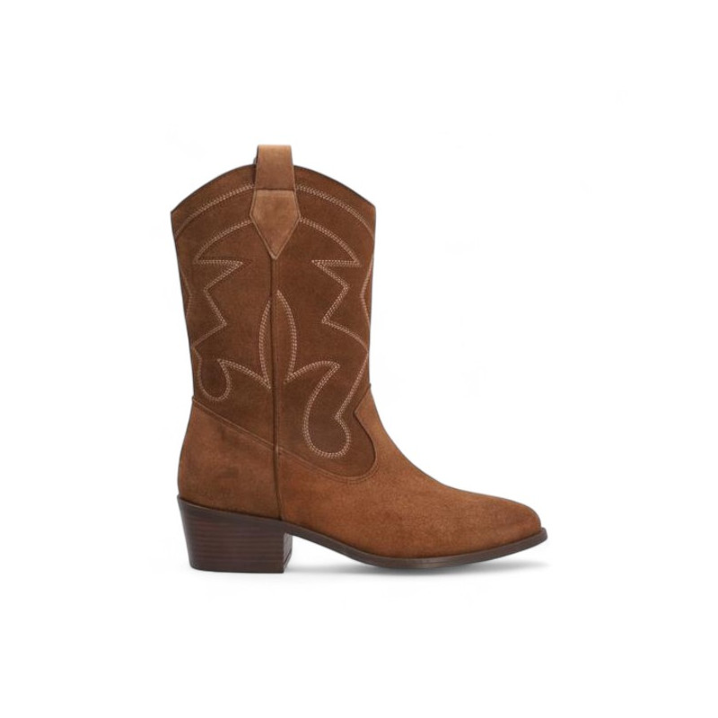 bota cowboy con caña bordada linea quenns