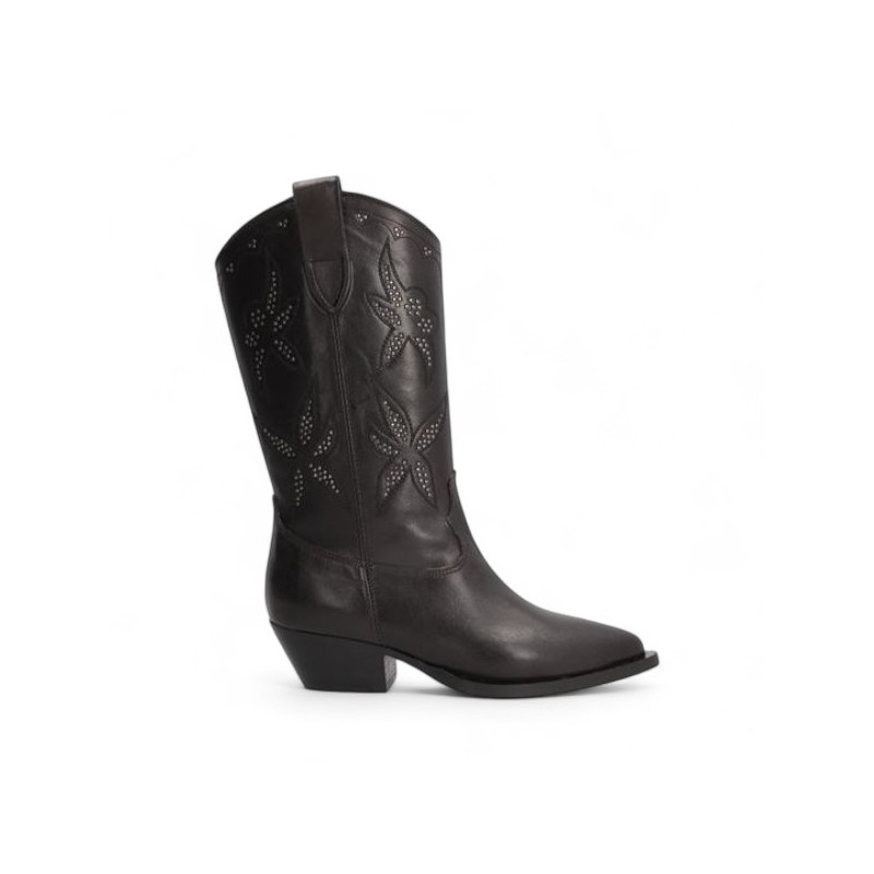 bota cowboy linea western caña bordada con micros