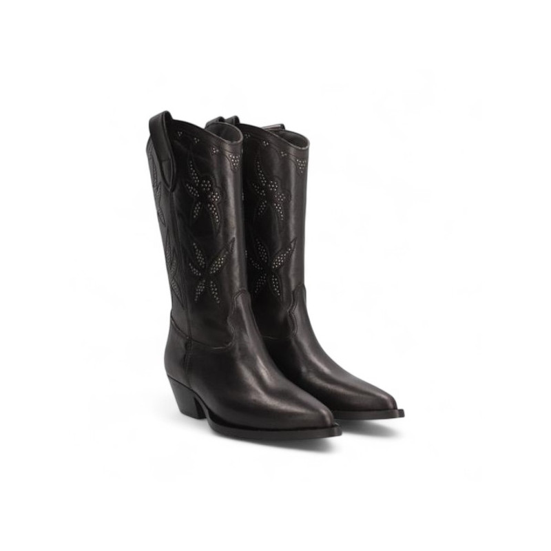 bota cowboy linea western caña bordada con micros