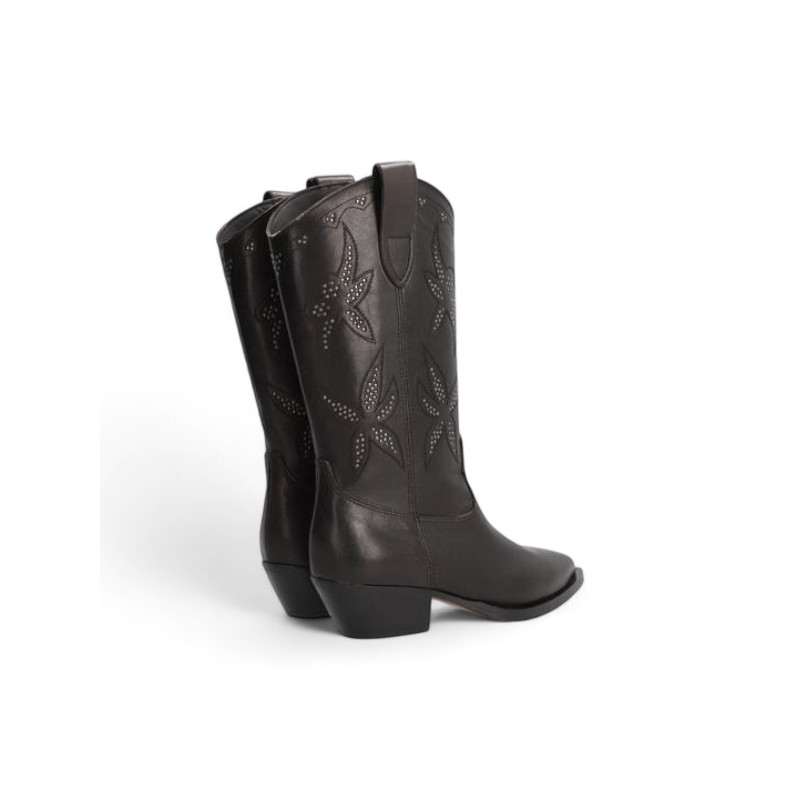 bota cowboy linea western caña bordada con micros