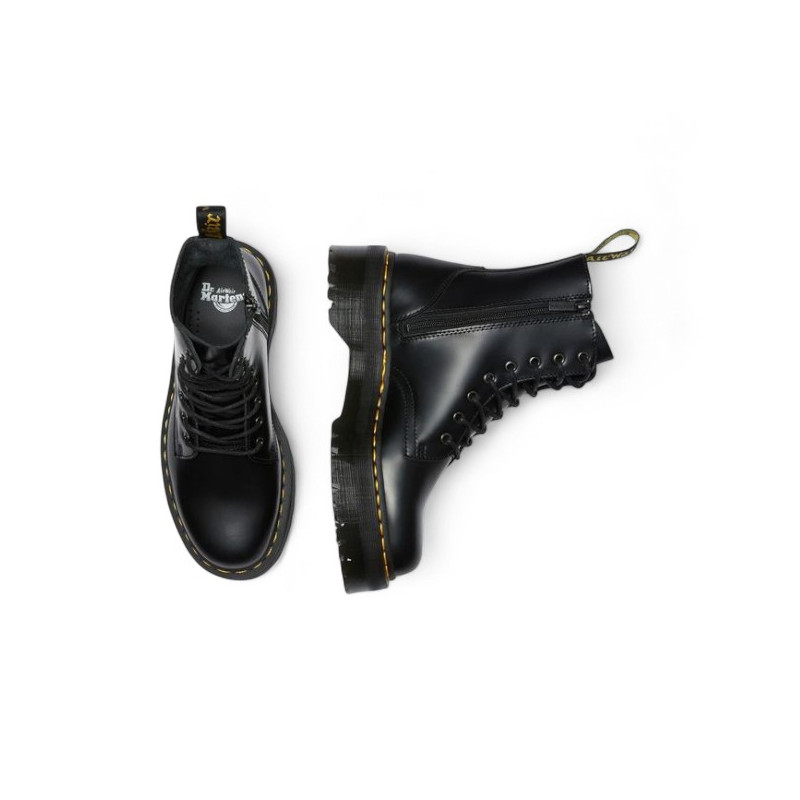 bota martens jadon black polished smooth