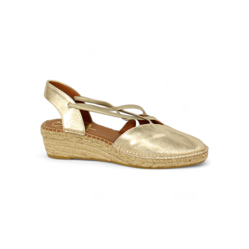 alpargata cuña yute con elasticos fabricada en españa