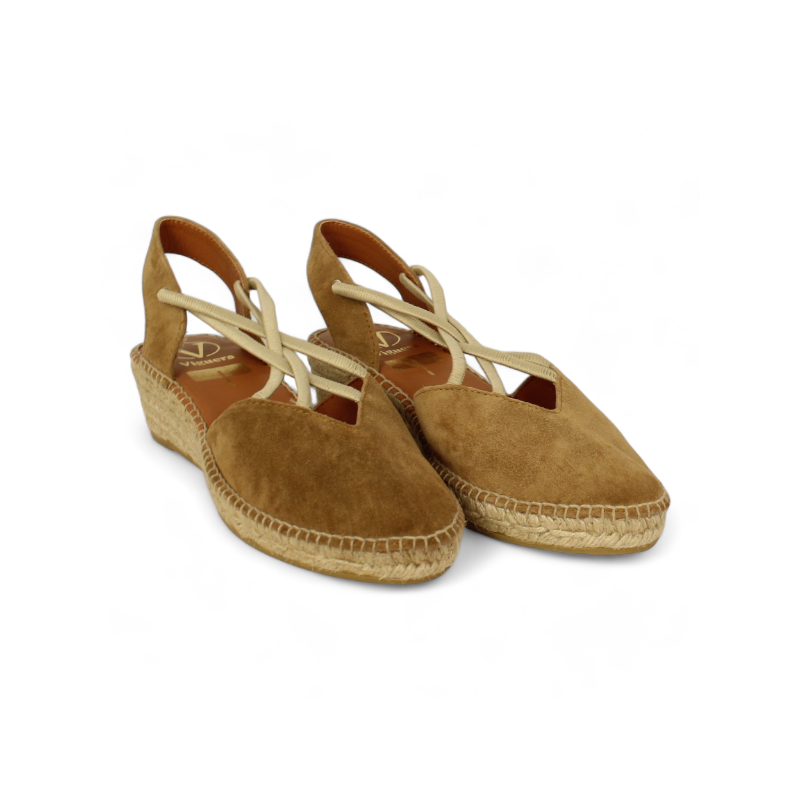 alpargata cuña yute con elasticos fabricada en españa