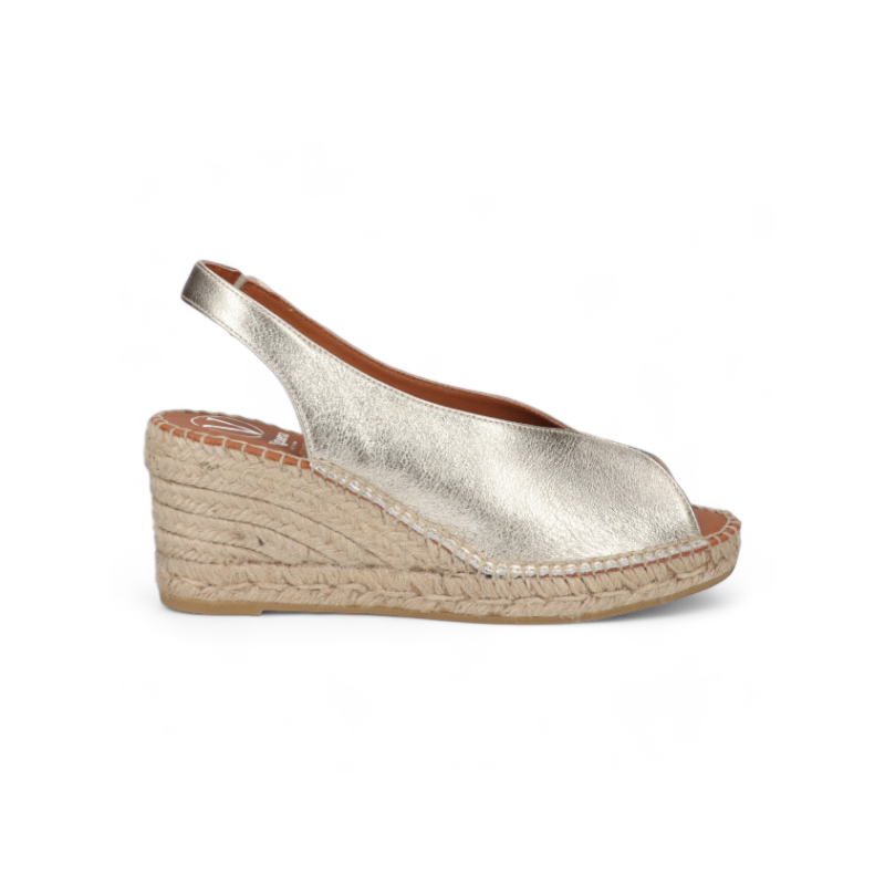 alpargata abierta puntera y talon cuña yute 5 cuerdas fabricada en españa