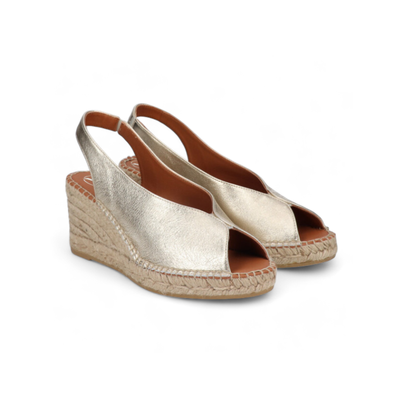 alpargata abierta puntera y talon cuña yute 5 cuerdas fabricada en españa