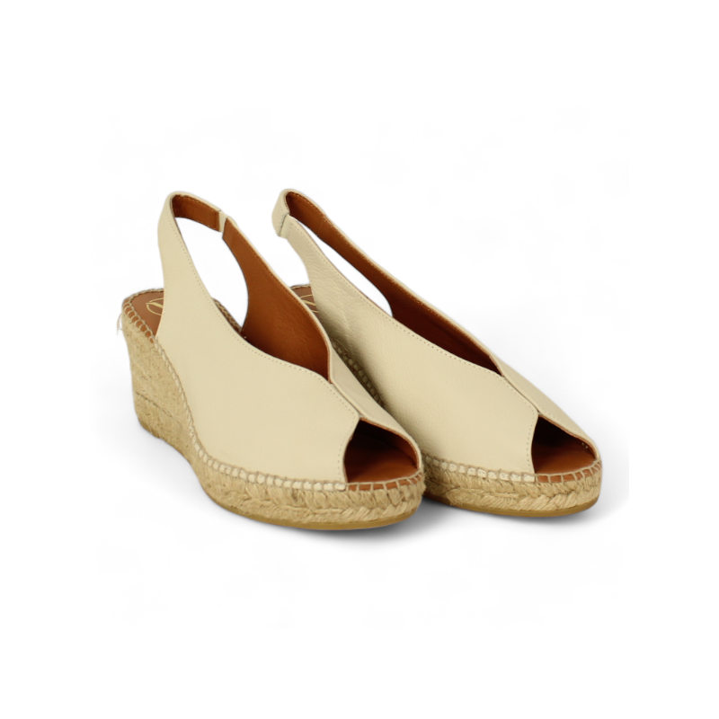 alpargata abierta puntera y talon cuña yute 5 cuerdas fabricada en españa