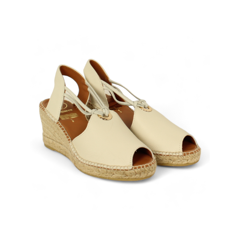 alpargata cuña yute con 5 cuerdas y cierre elasticos fabricada en españa