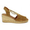 alpargata cuña yute con 5 cuerdas y cierre elasticos fabricada en españa