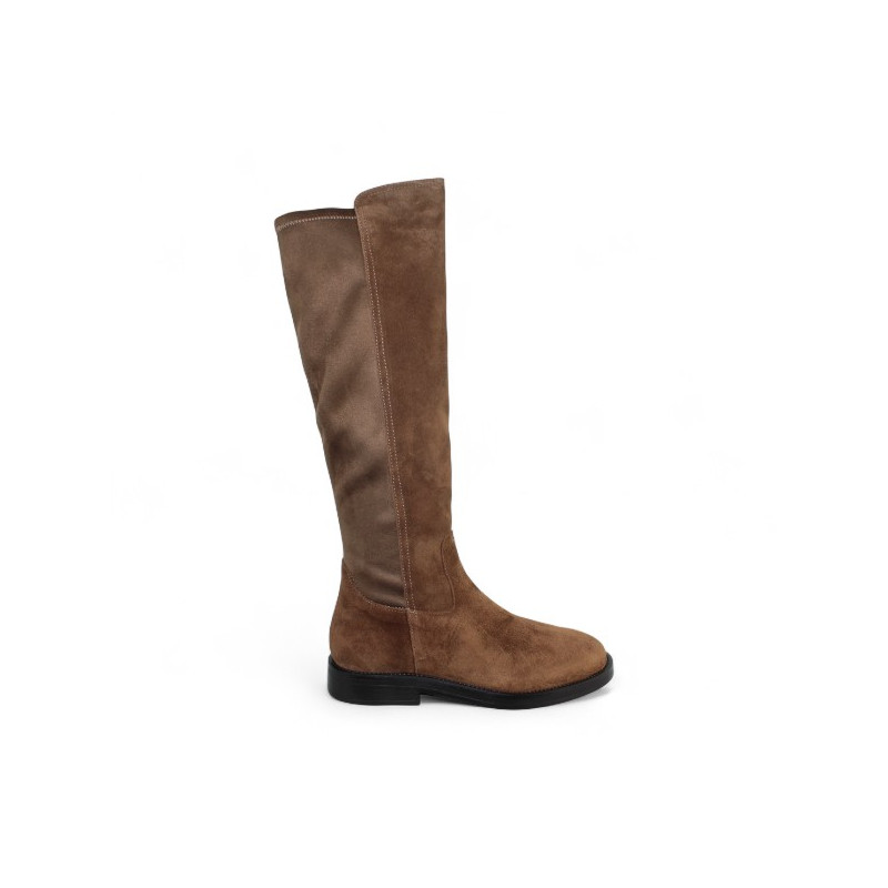 bota piel combinada licra