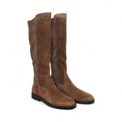 bota piel combinada licra