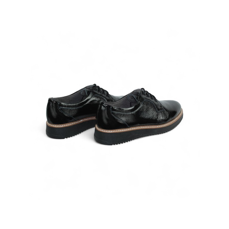 zapato cordon piso goma piel charol
