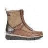 botin casual cuña pìeles combinadas con cremallera central