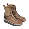 botin casual cuña pìeles combinadas con cremallera central