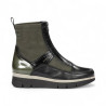 botin casual cuña pìeles combinadas con cremallera central
