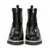 botin casual cuña pìeles combinadas con cremallera central