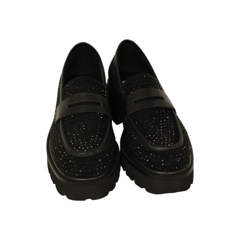 mocasin con incrustacion cristales con piso extraligth