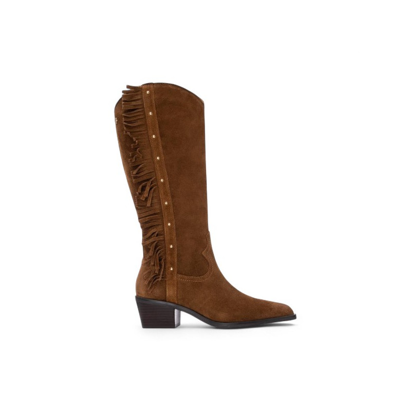 bota cowboy con flecos