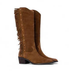 bota cowboy con flecos