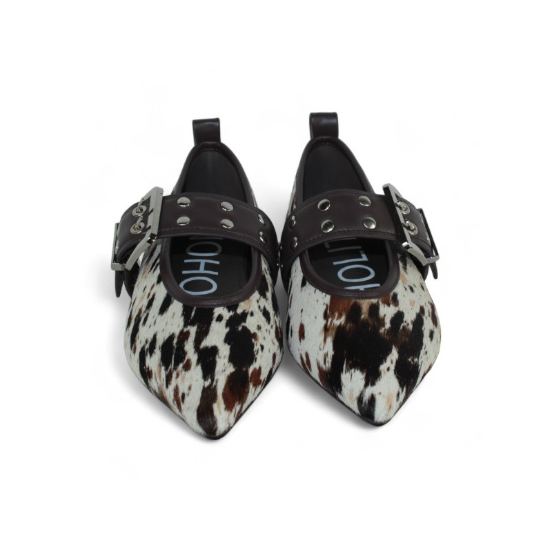 bailarina pulsera piel print vaca modelo teya