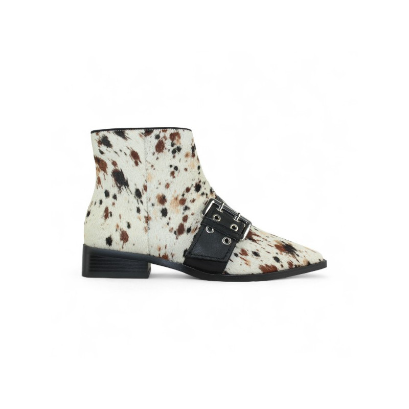botin hebilla piel print cow modelo calima