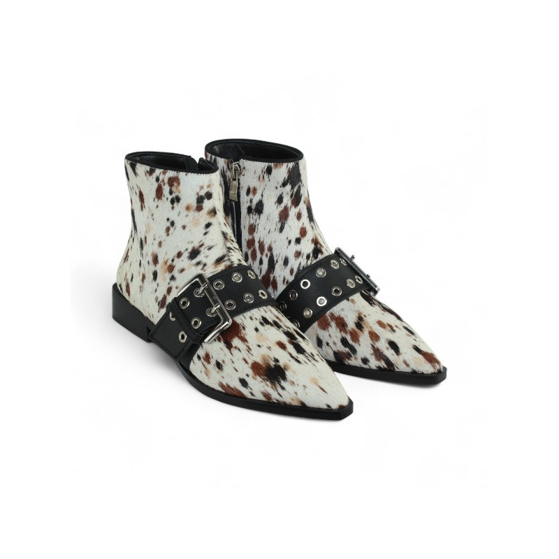 botin hebilla piel print cow modelo calima