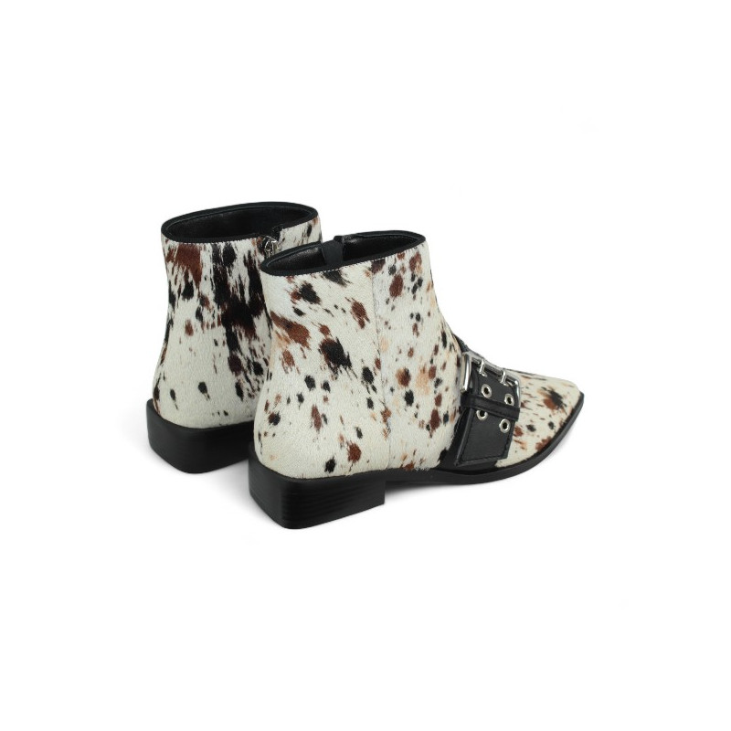 botin hebilla piel print cow modelo calima