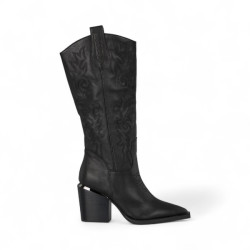 Bota cowboy tacon alto piel