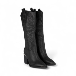 Bota cowboy tacon alto piel