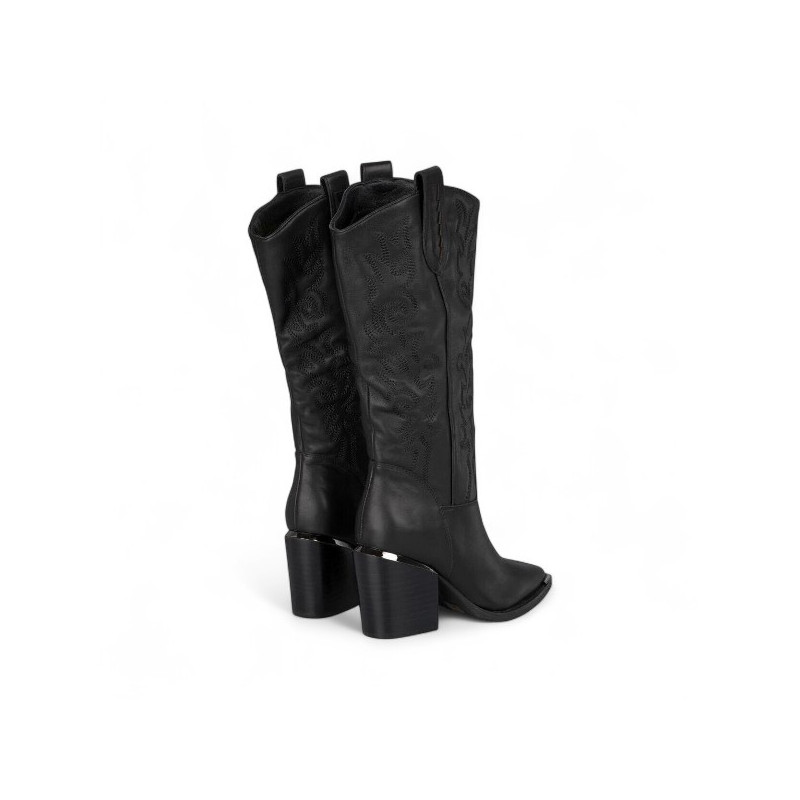 Bota cowboy tacon alto piel