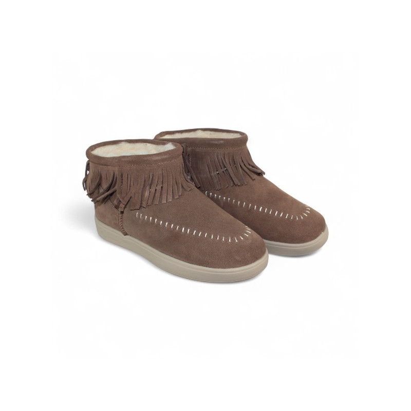 botin flecos forro pelo