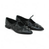 zapato con cordon tacon 3 con adornos metal y piso goma flexible