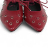 zapato con cordon tacon 3 con adornos metal y piso goma flexible