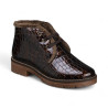 botin cordon piel charol grabado coco