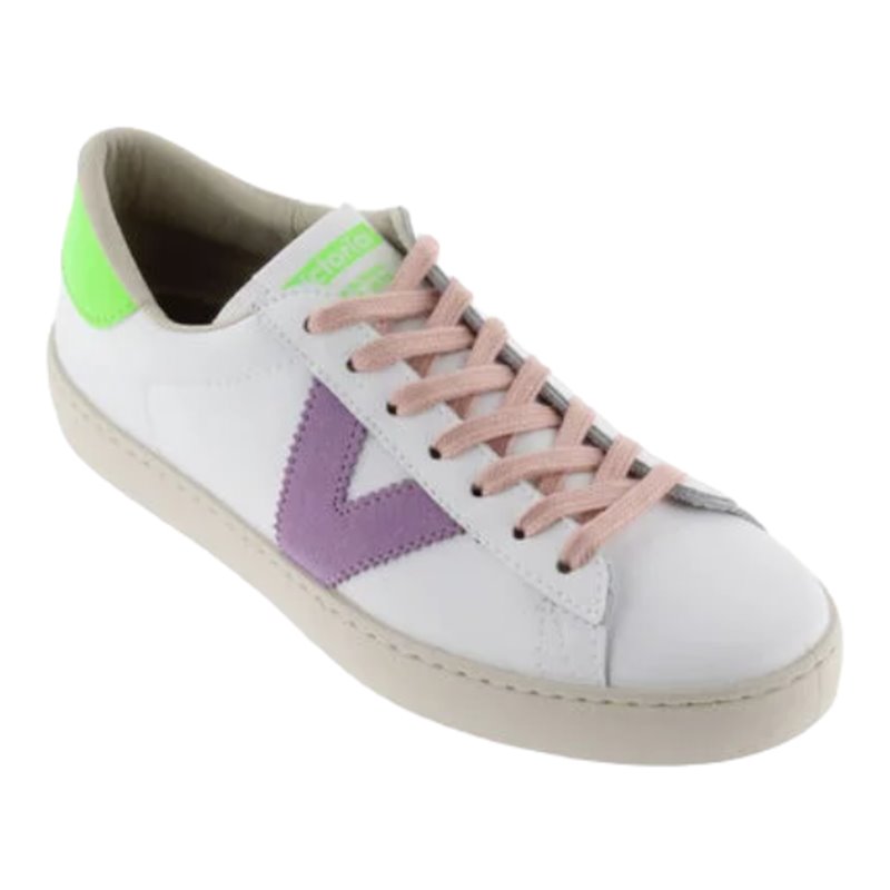 zapatilla retro victoria combinada detalles neon piso goma plantilla ergonomica de materiales recic