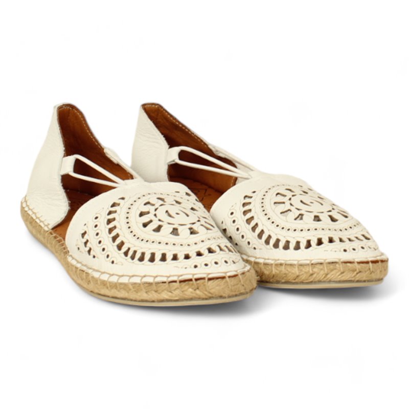 elasticos con piso yute y adorno troquelado