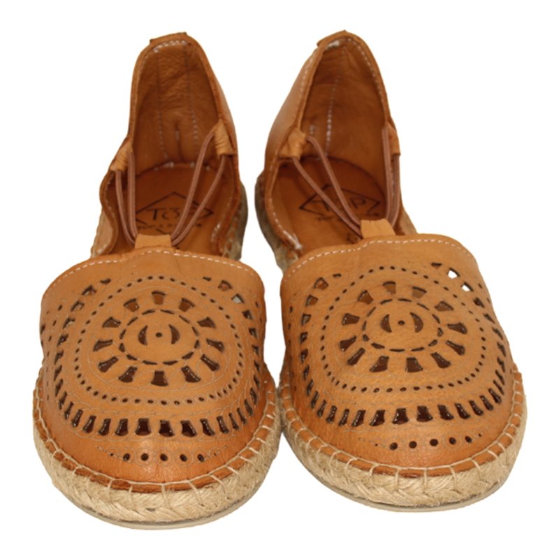 elasticos con piso yute y adorno troquelado